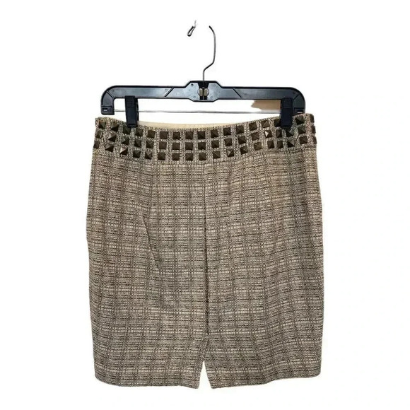 The Limited Tan Studded Tweed‎ Skirt Women’s Size 4 - Picture 2 of 3